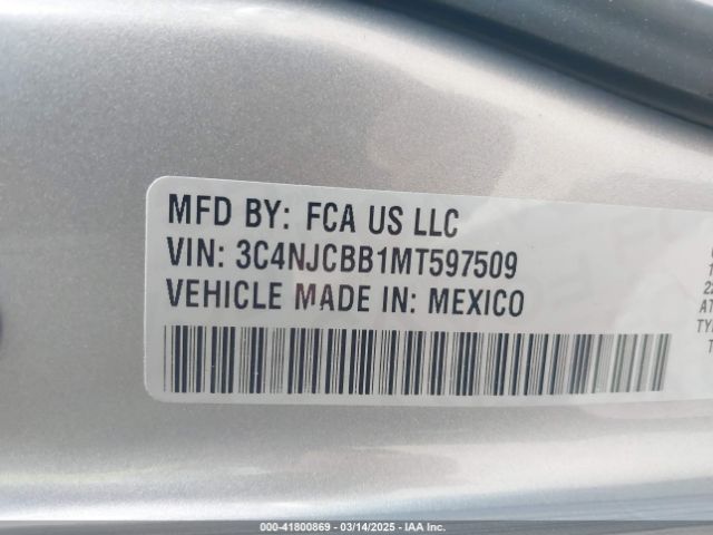 3C4NJCBB1MT597509 Jeep Compass Altitude Fwd