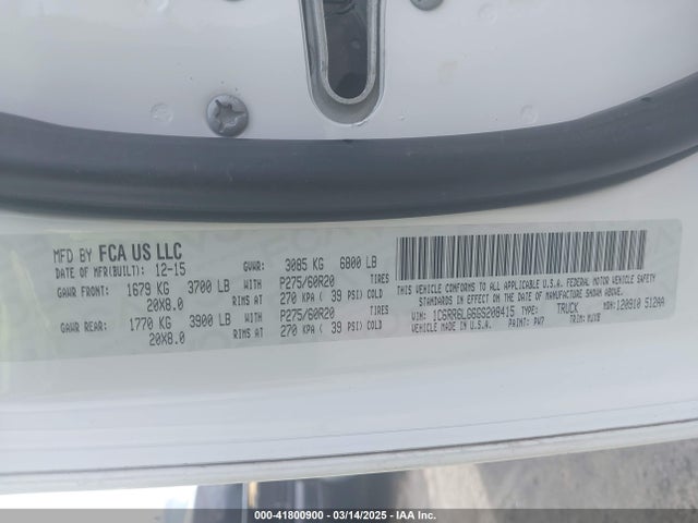 1C6RR6LG6GS208415 RAM 1500 Big Horn