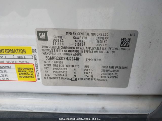 5GAKRCKDXHJ224481 Buick Enclave Premium