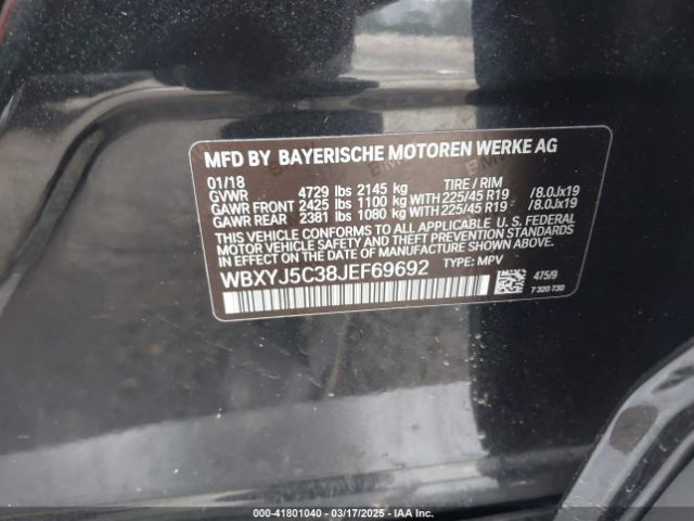 2018 BMW X2 WBXYJ5C38JEF69692 Photo 8