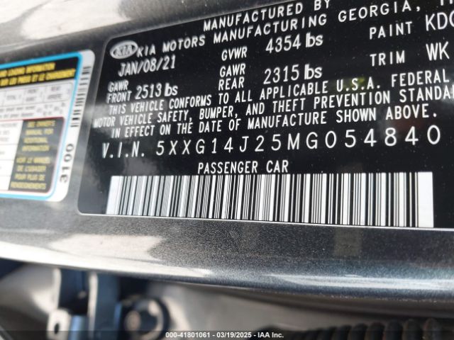 5XXG14J25MG054840 KIA K5 LXS