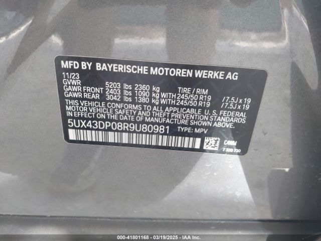 5UX43DP08R9U80981 BMW X3 Sdrive30i