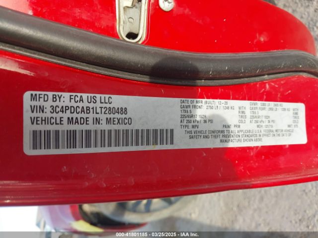 3C4PDCAB1LT280488 Dodge Journey Se Value