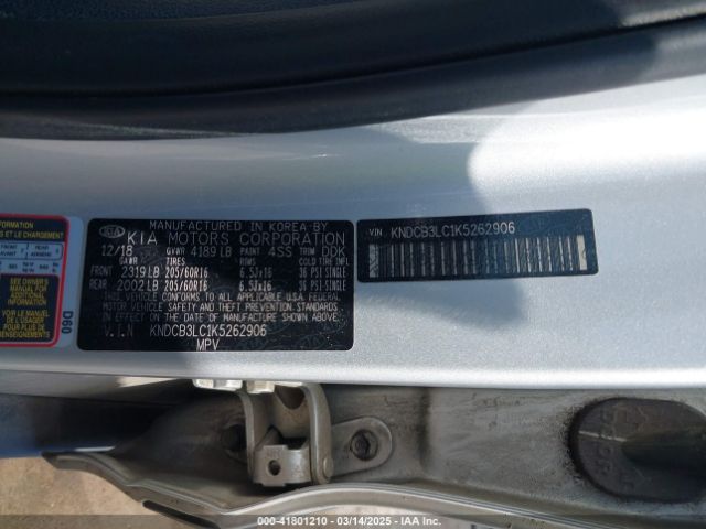 KNDCB3LC1K5262906 KIA NIRO LX