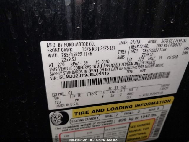 2018 LINCOLN NAVIGATOR 5LMJJ2JT9JEL05516 Photo 8