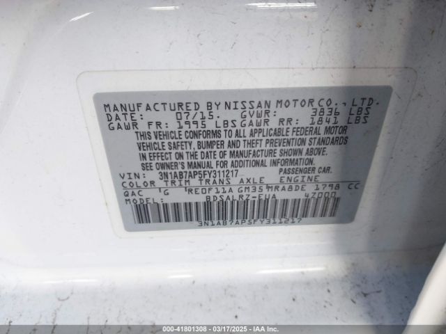 3N1AB7AP5FY311217 Nissan SENTRA SR