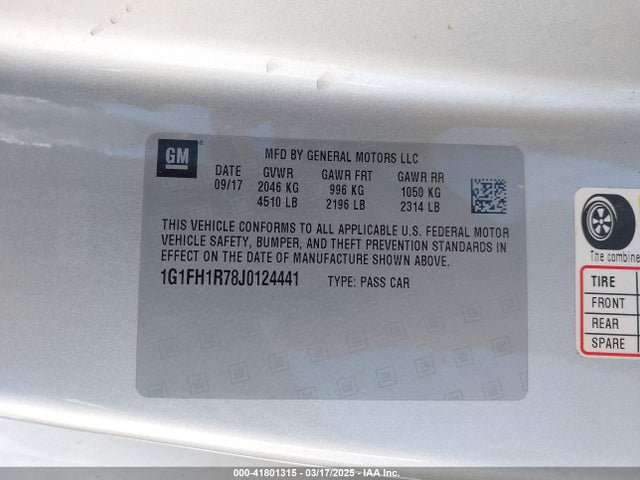 1G1FH1R78J0124441 Chevrolet CAMARO 2SS