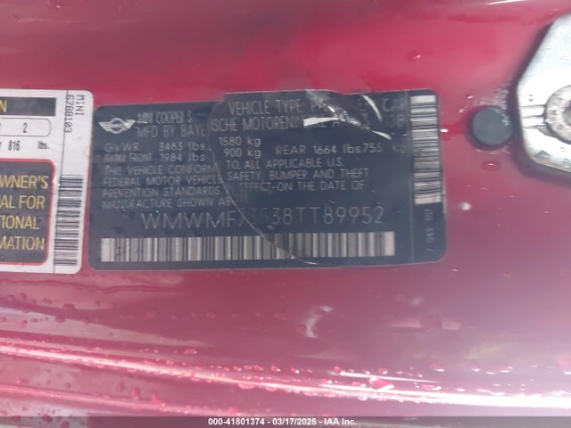 2008 MINI COOPER S WMWMF73538TT89952 Photo 8