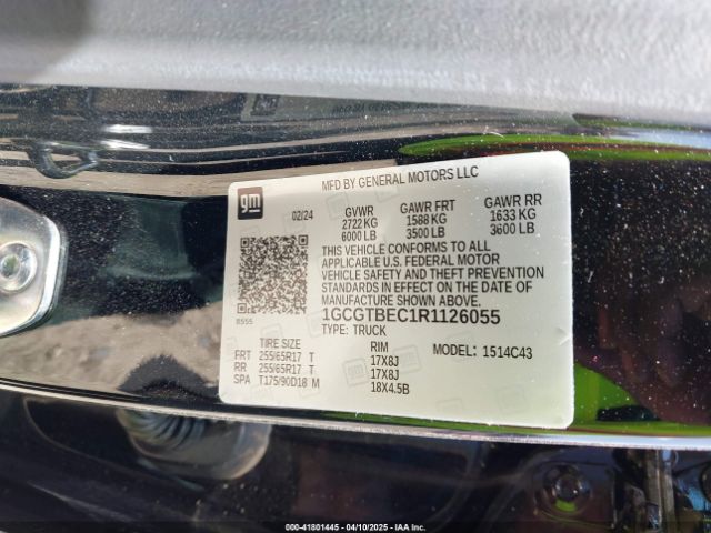 1GCGTBEC1R1126055 Chevrolet Colorado 4wd Wt