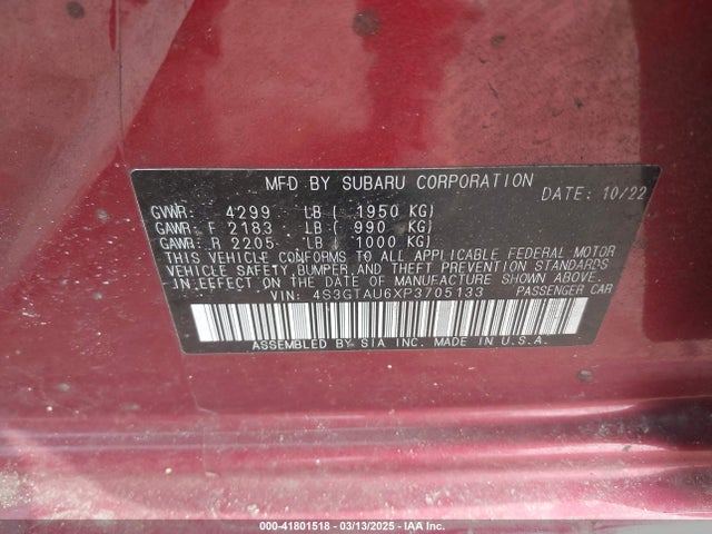 4S3GTAU6XP3705133 Subaru Impreza Limited 5-door