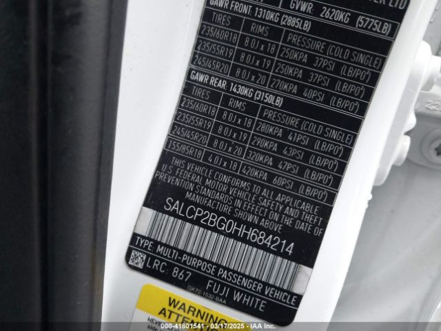 SALCP2BG0HH684214 Land Rover Discovery Sport Se