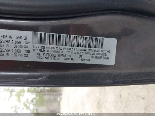 3C4PDCAB5LT207608 Dodge Journey Se Value