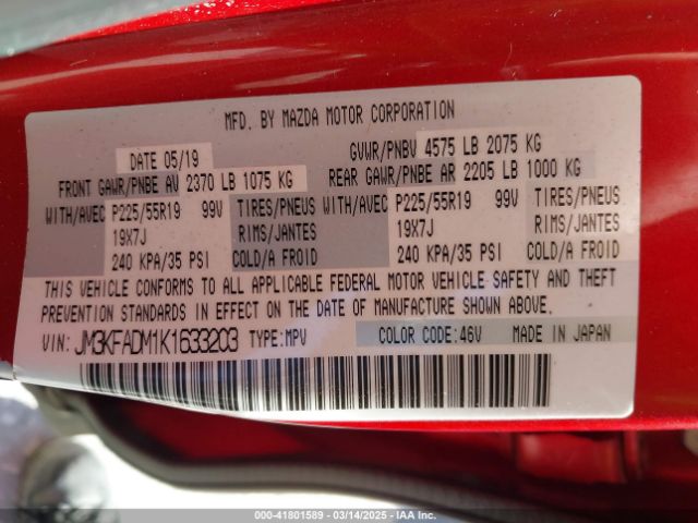 JM3KFADM1K1633203 Mazda Cx-5 Grand Touring