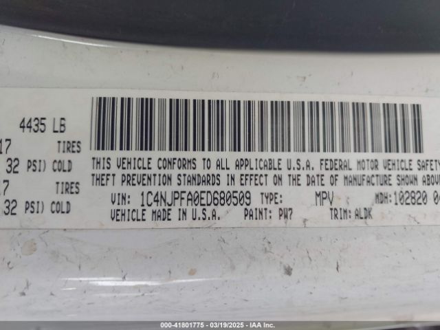 1C4NJPFA0ED680509 Jeep Patriot High Altitude