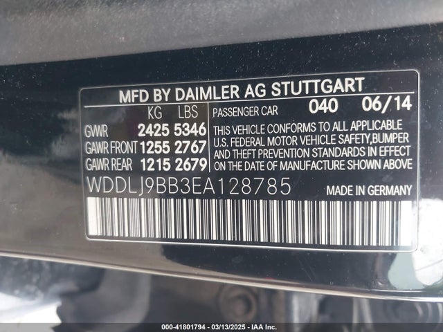 WDDLJ9BB3EA128785 Mercedes-Benz Cls 550 4matic