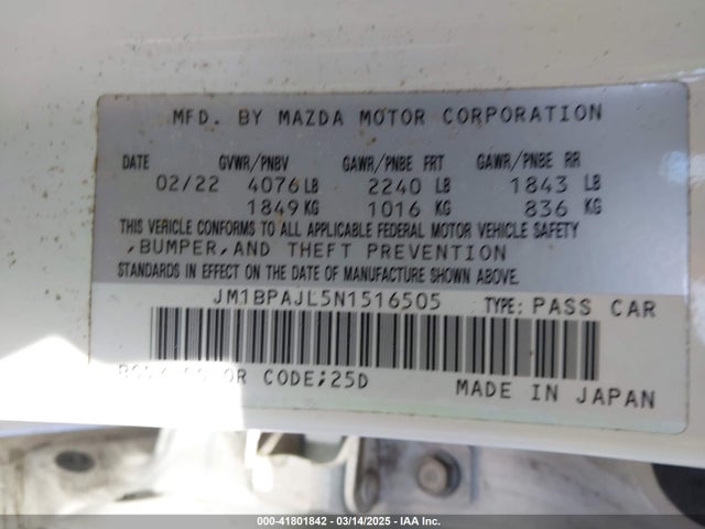 JM1BPAJL5N1516505 Mazda py