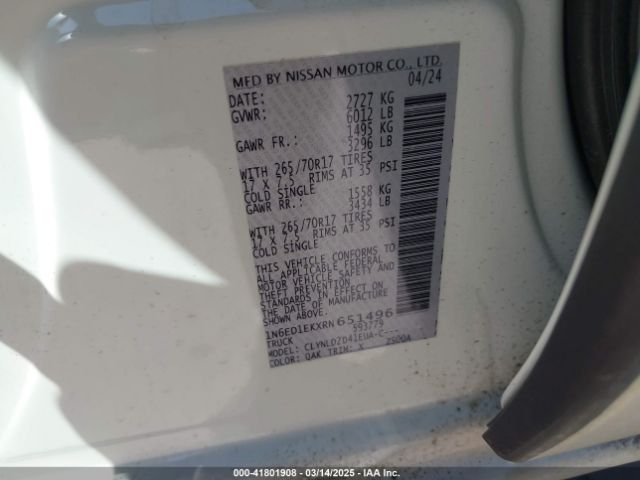 1N6ED1EKXRN651496 Nissan Frontier Pro-4x 4x4
