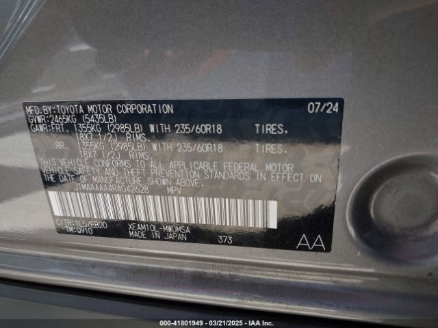 2024 TOYOTA BZ4X JTMAAAAA4RA042628 Photo 8