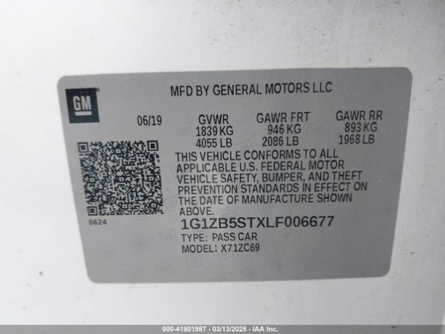 1G1ZB5STXLF006677 Chevrolet Malibu Fwd Ls