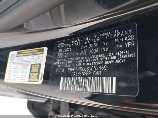 KMHLL4DG0SU852469 Hyundai ELANTRA SE