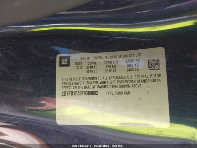 2G1FB1E39F9309082 Chevrolet Camaro 2ls