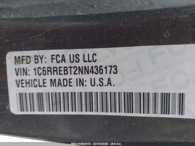 1C6RREBT2NN436173 RAM 1500 Big Horn  4x2 6'4 Box