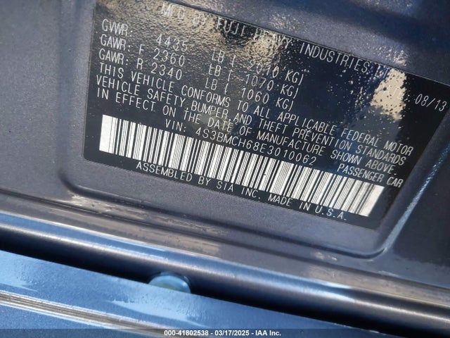 4S3BMCH68E3010062 Subaru Legacy 2.5 I Sport
