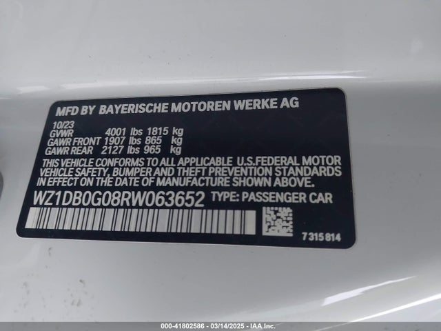 WZ1DB0G08RW063652 Toyota Gr Supra 3.0 Premium
