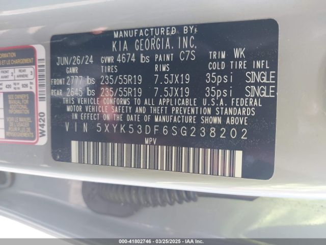 5XYK53DF6SG238202 KIA Sportage Sx-prestige