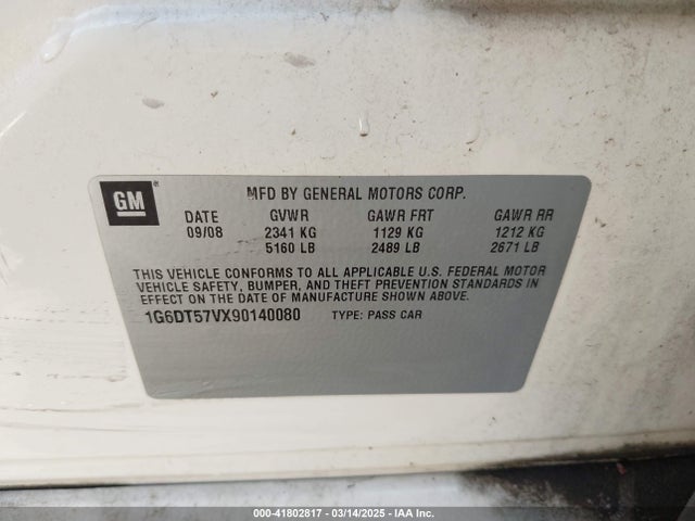 2009 CADILLAC CTS 1G6DT57VX90140080 Photo 8