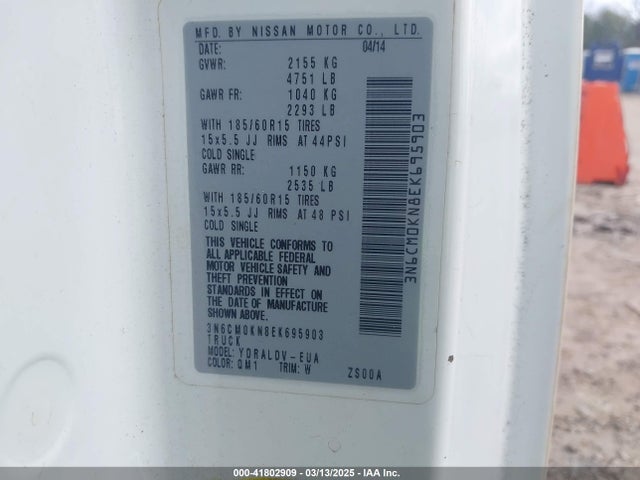 Nissan Nv200 S 2014 3N6CM0KN8EK695903 Image 9