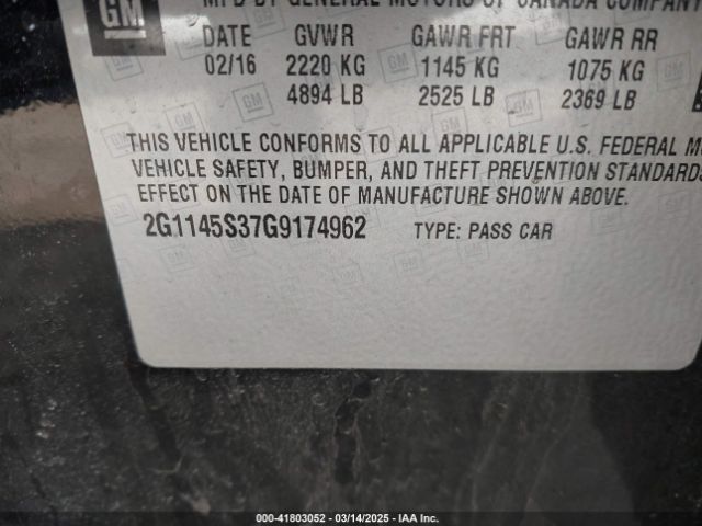 2G1145S37G9174962 Chevrolet IMPALA 2LZ