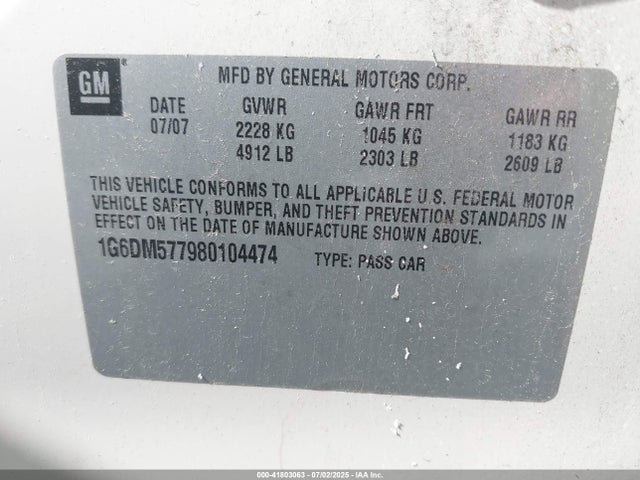 2008 CADILLAC CTS 1G6DM577980104474 Photo 8