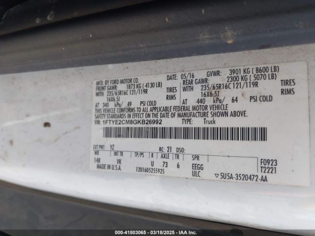 1FTYE2CM8GKB26992 Ford Transit-150