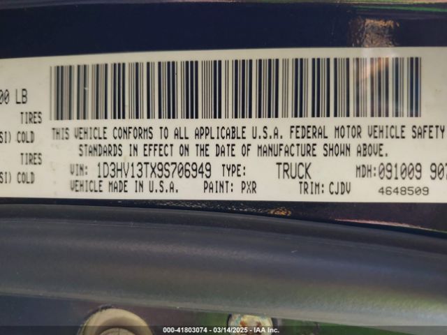 2009 DODGE RAM 1500 1D3HV13TX9S706949 Photo 8