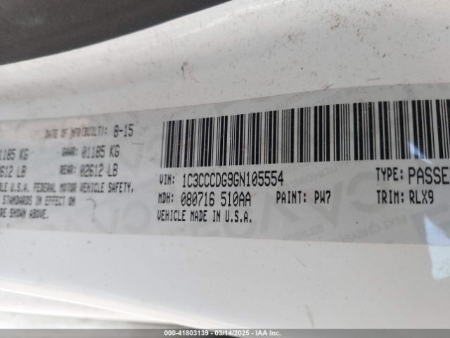 2016 CHRYSLER 200 1C3CCCDG9GN105554 Photo 8