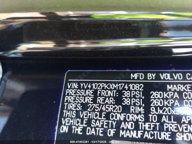 YV4102PKXM1741082 Volvo Xc90 T5 Momentum 7 Passenger