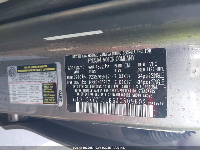 5XYZT3LB6JG509602 Hyundai Santa Fe Sport 2.4l