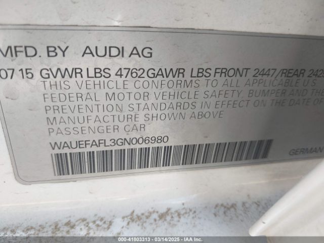 WAUEFAFL3GN006980 Audi A4 2.0t Premium
