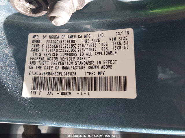 5J6RM4H33FL049826 Honda CR-V LX