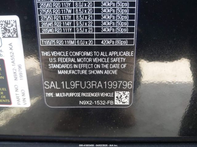 SAL1L9FU3RA199796 Land Rover Range Rover Sport Dynamic Se