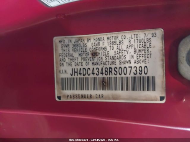 1994 ACURA INTEGRA JH4DC4348RS007390 Photo 8