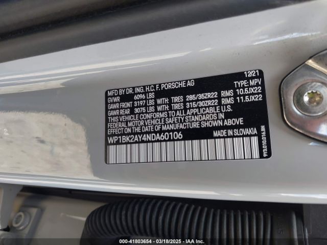 2022 PORSCHE CAYENNE COUPE WP1BK2AY4NDA60106 Photo 8