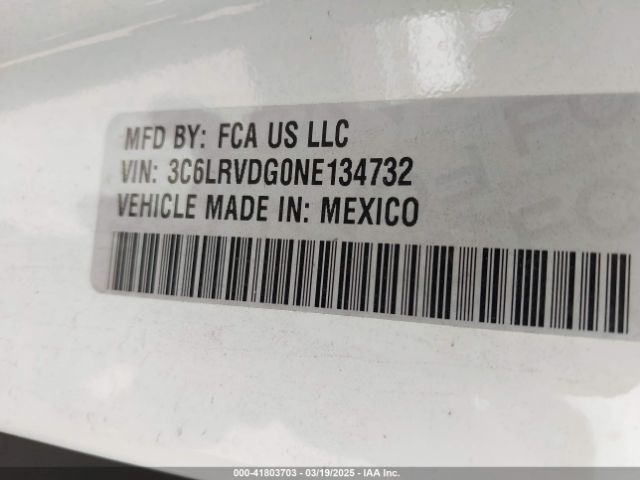 3C6LRVDG0NE134732 RAM Promaster 2500 High Roof 159 Wb