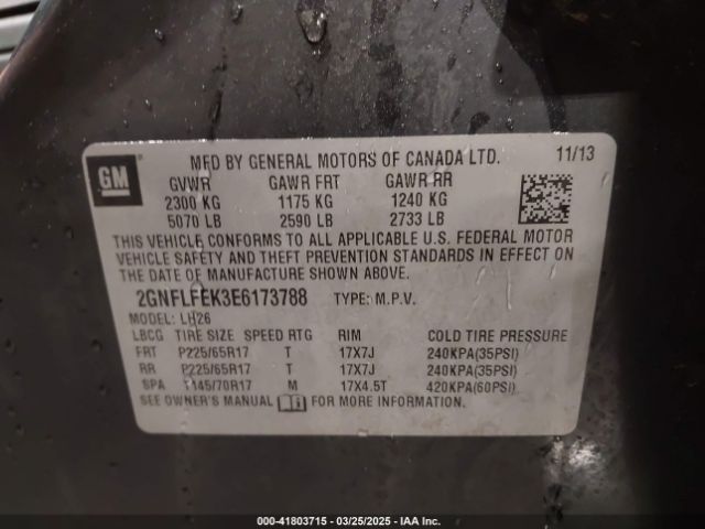 2GNFLFEK3E6173788 Chevrolet EQUINOX 1LT