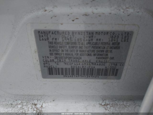 3N1AB7AP9HY349424 Nissan SENTRA S