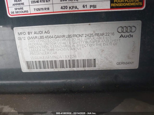 2012 AUDI A3 WAUKEAFMXCA133726 Photo 8
