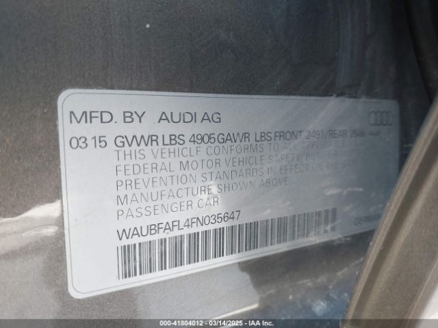 WAUBFAFL4FN035647 Audi A4 2.0t Premium
