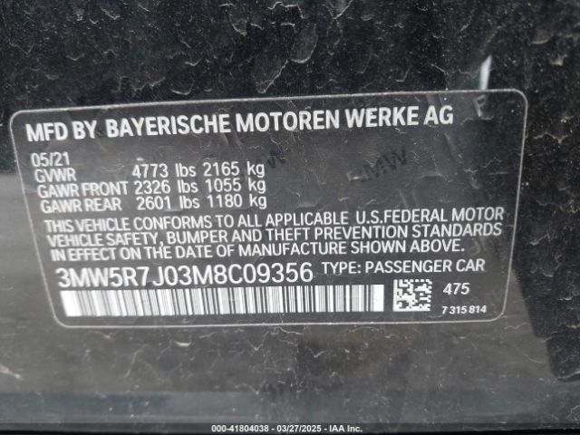 3MW5R7J03M8C09356 BMW 330i Xdrive
