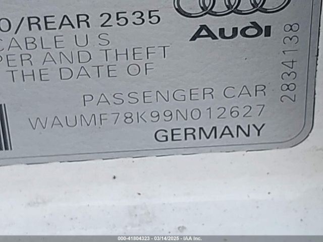 2009 AUDI A4 WAUMF78K99N012627 Photo 8